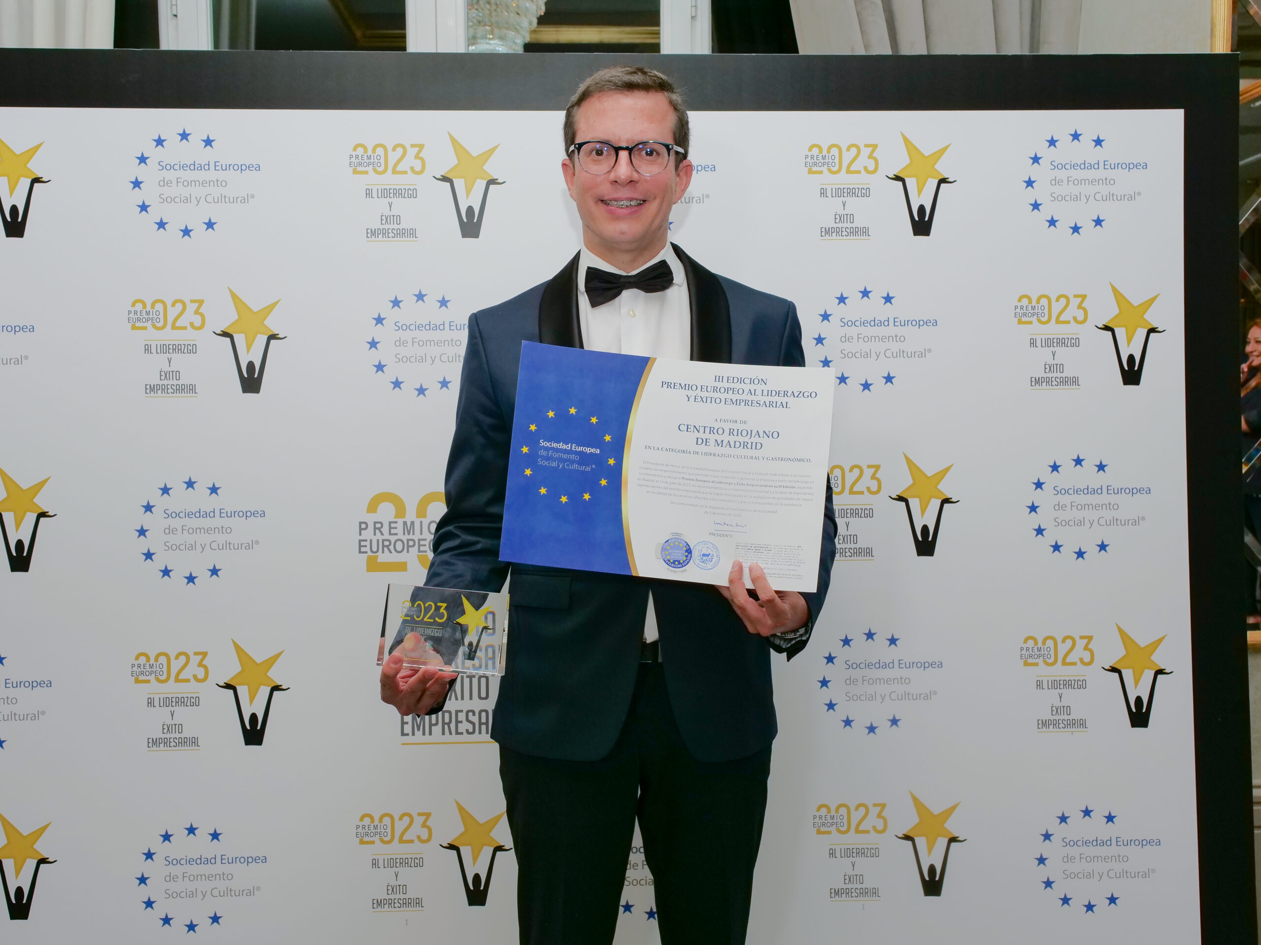 CENTRO RIOJANO DE MADRID GALARDONADO CON EL PREMIO EUROPEO 2023 AL LIDERAZGO Y ÉXITO EMPRESARIAL