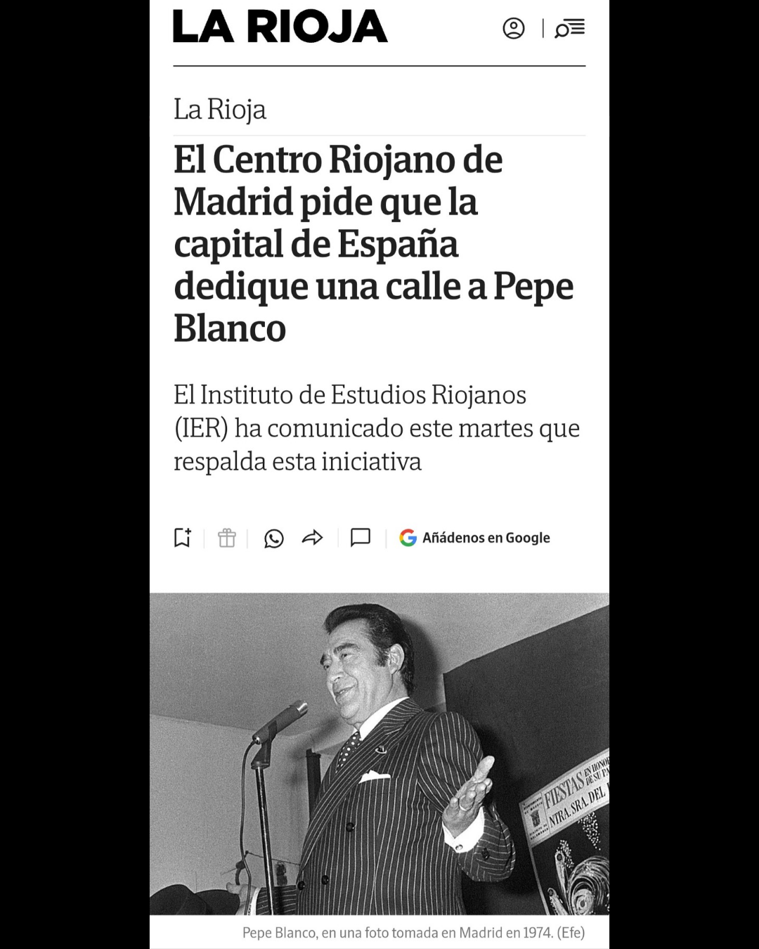 Noticia Pepe Blanco Noche de Gala, 30 de noviembre de 2024